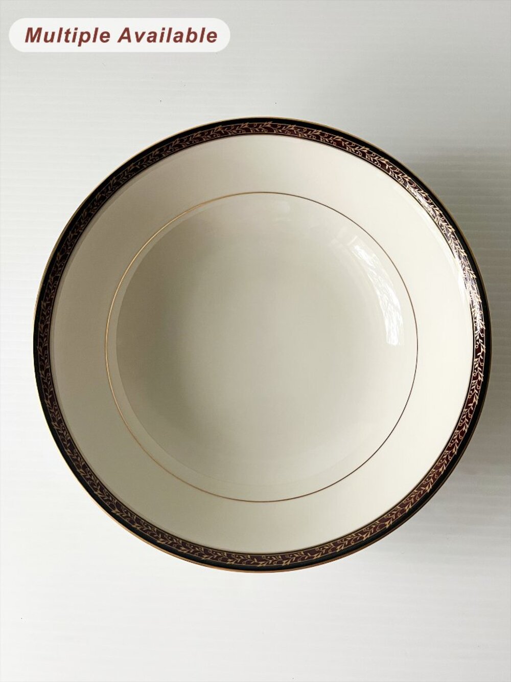 Mikasa Grande Ivory ARAMIS 9" Round Vegetable Serving Bowl Gold Laurel Japan